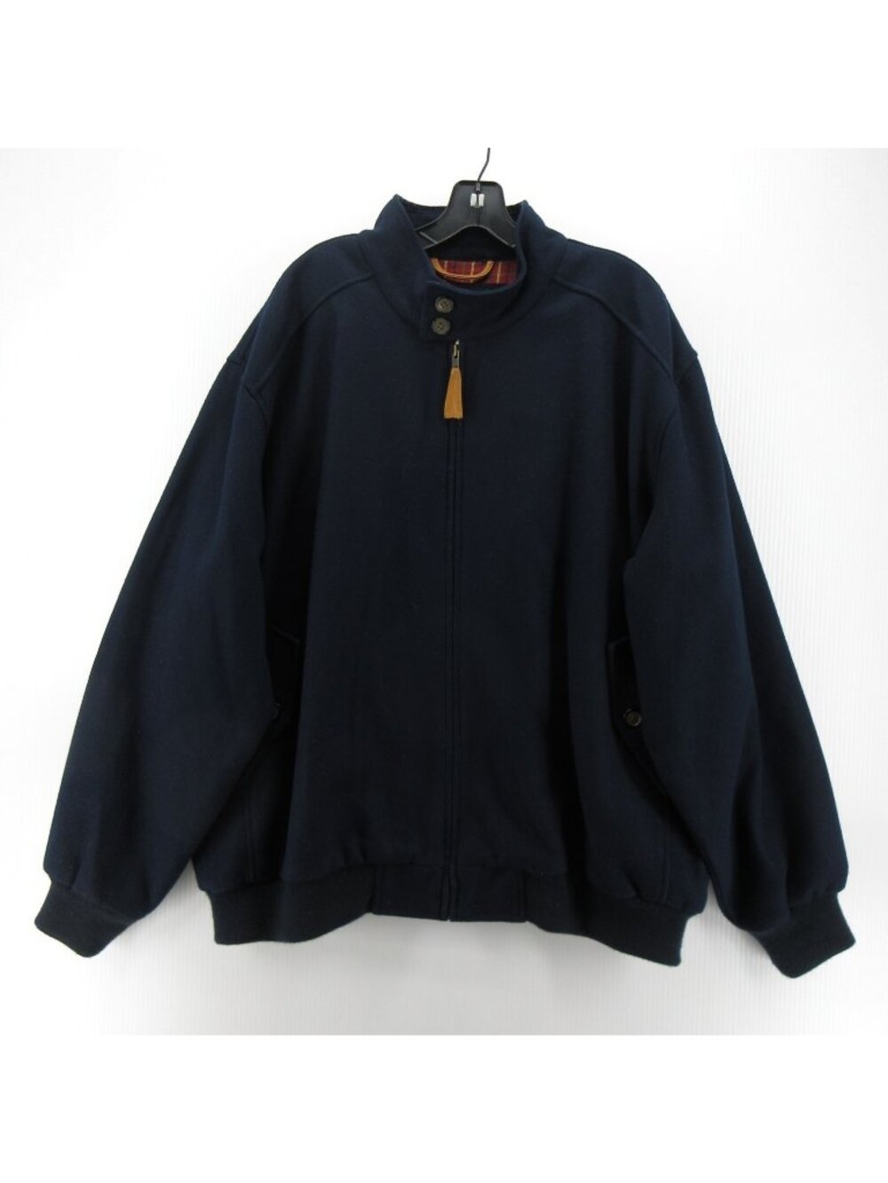 Orvis Jacket XXL Navy Wool Bomber Coat Flannel Lined Outdoor Full Zip